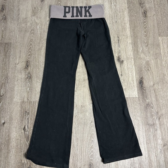Victoria's Secret Pants - PINK Victoria's Secret Y2K Women's S Foldover Waist 2011 Flare Black Mauve Pants